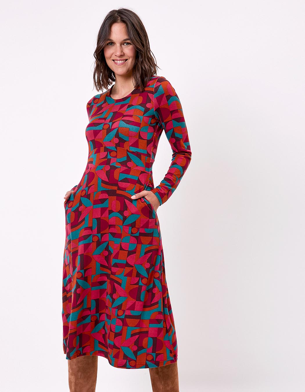 Robe midi maille fluide imprimé La Fiancée