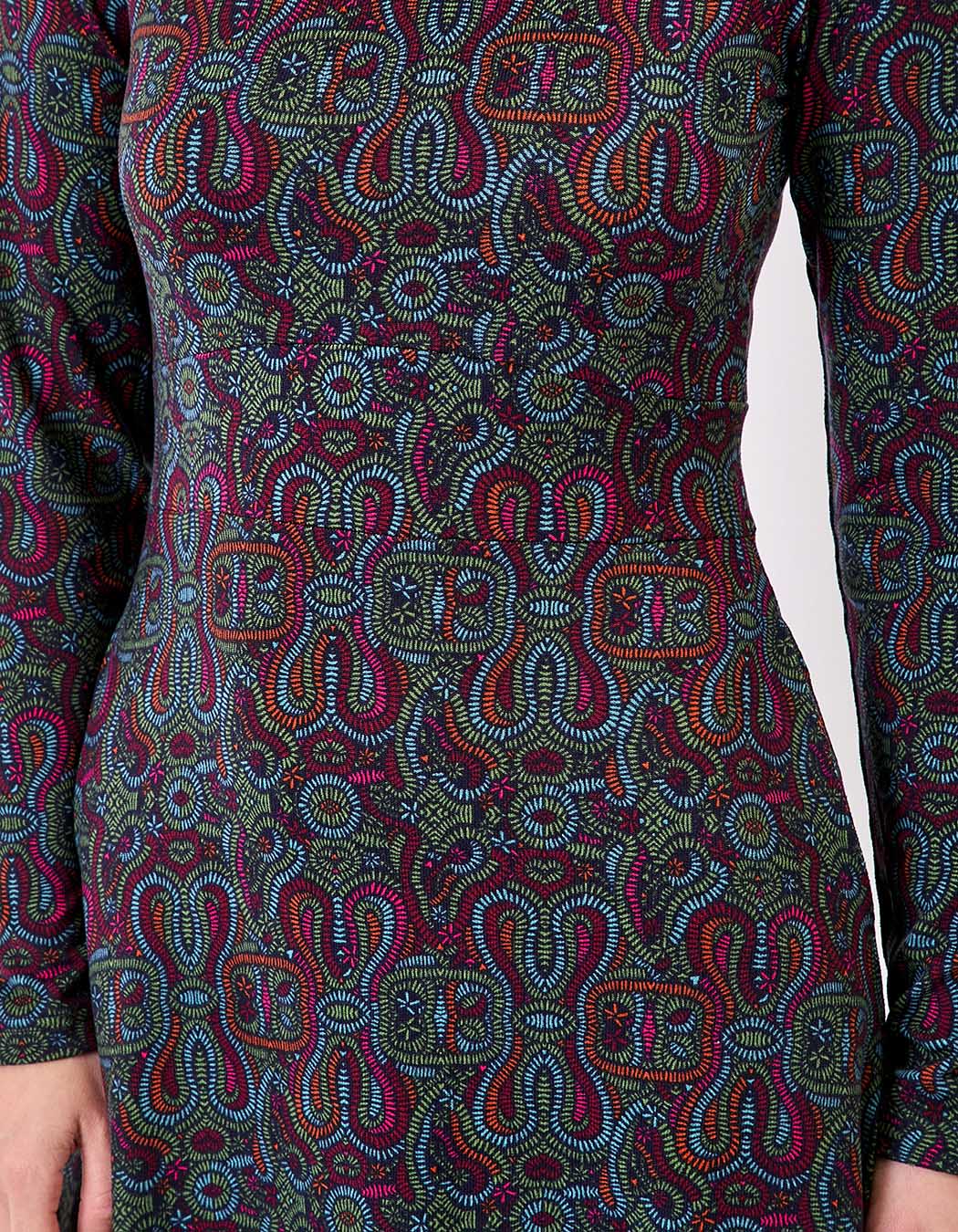 Robe midi maille fluide imprimé La Fiancée