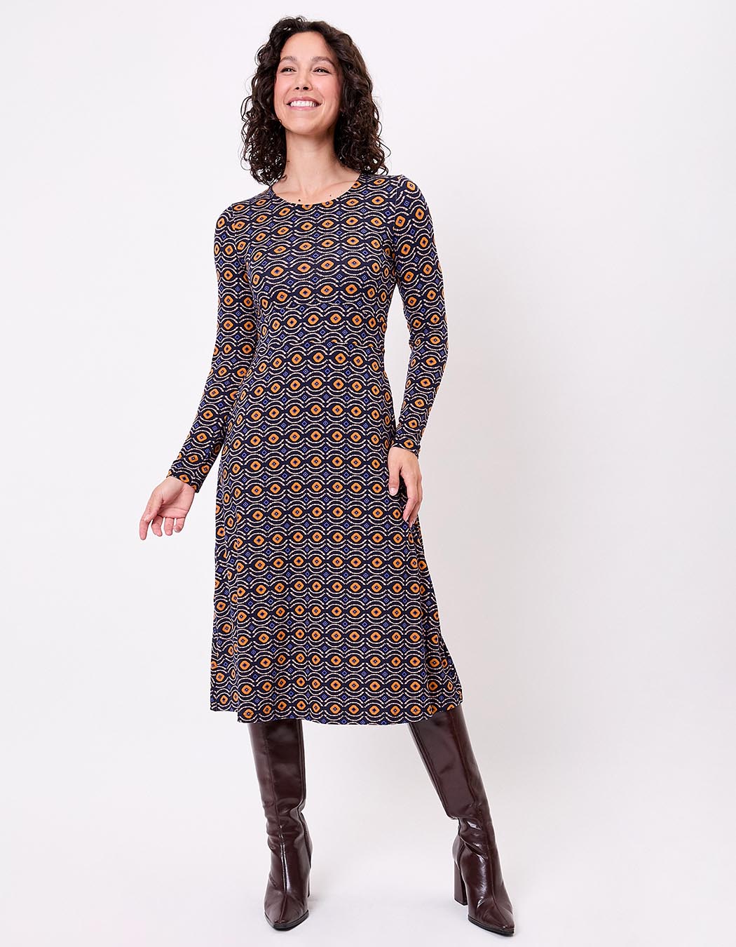 Robe midi maille fluide imprimé La Fiancée