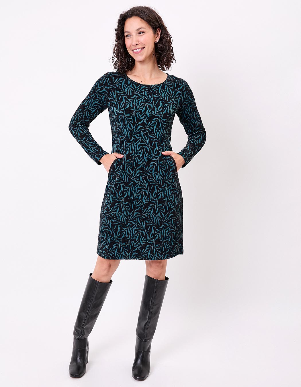 Robe courte maille jacquard imprimé La Fiancée