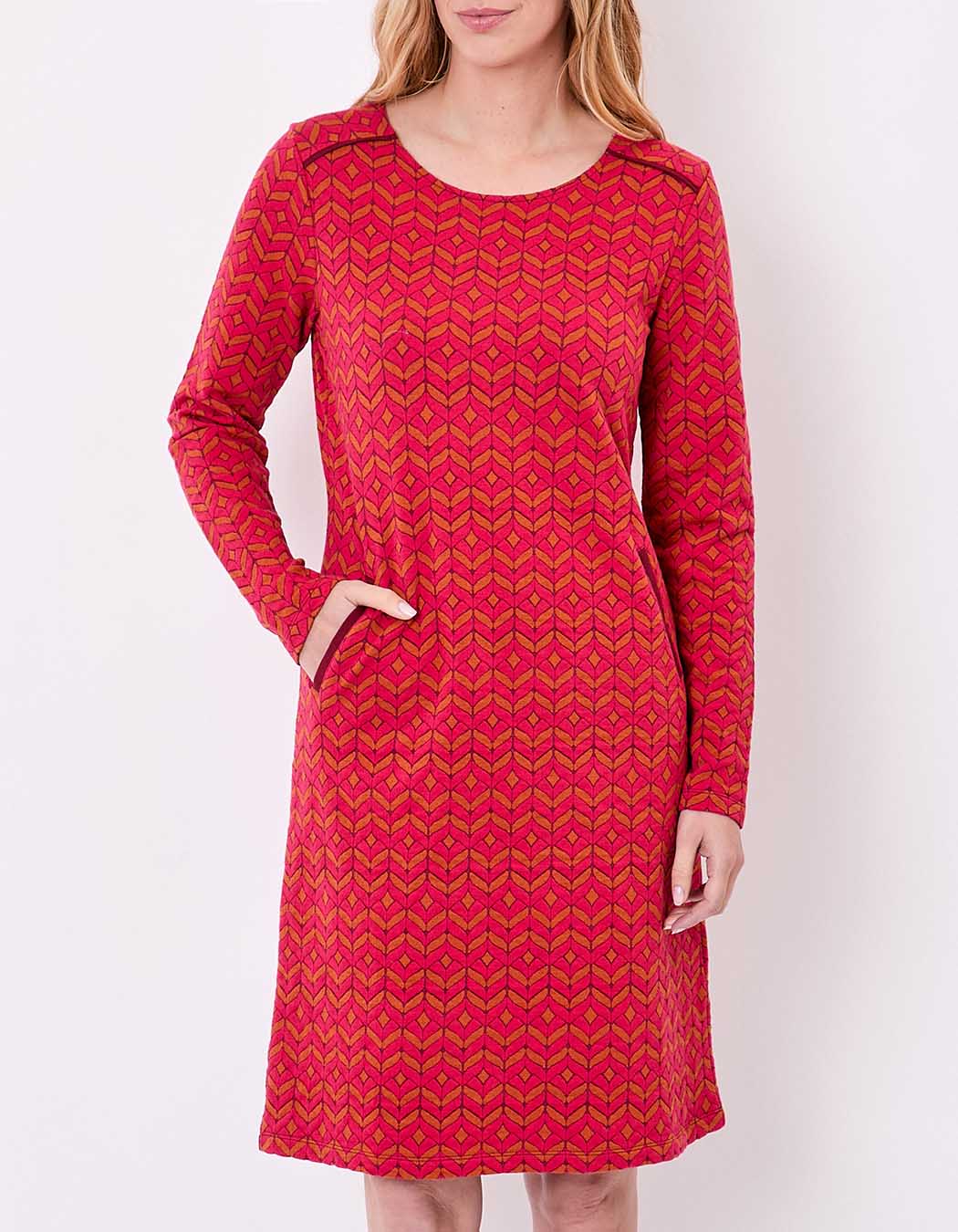 Robe courte maille jacquard imprimé La Fiancée