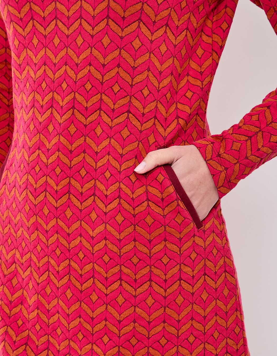 Robe courte maille jacquard imprimé La Fiancée