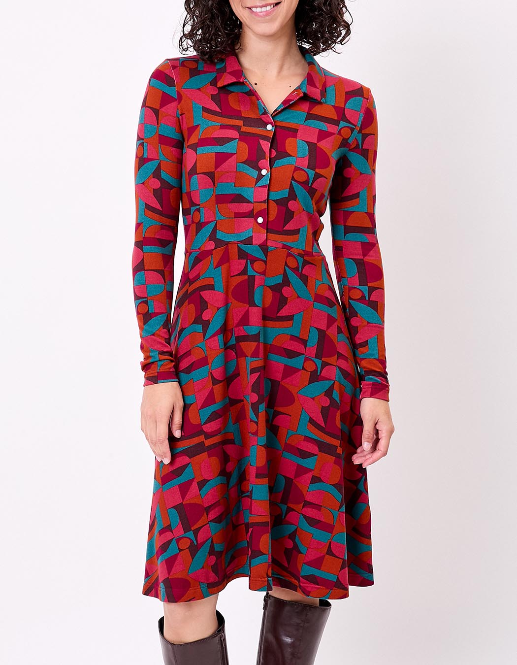 Robe chemise maille fluide imprimé La Fiancée