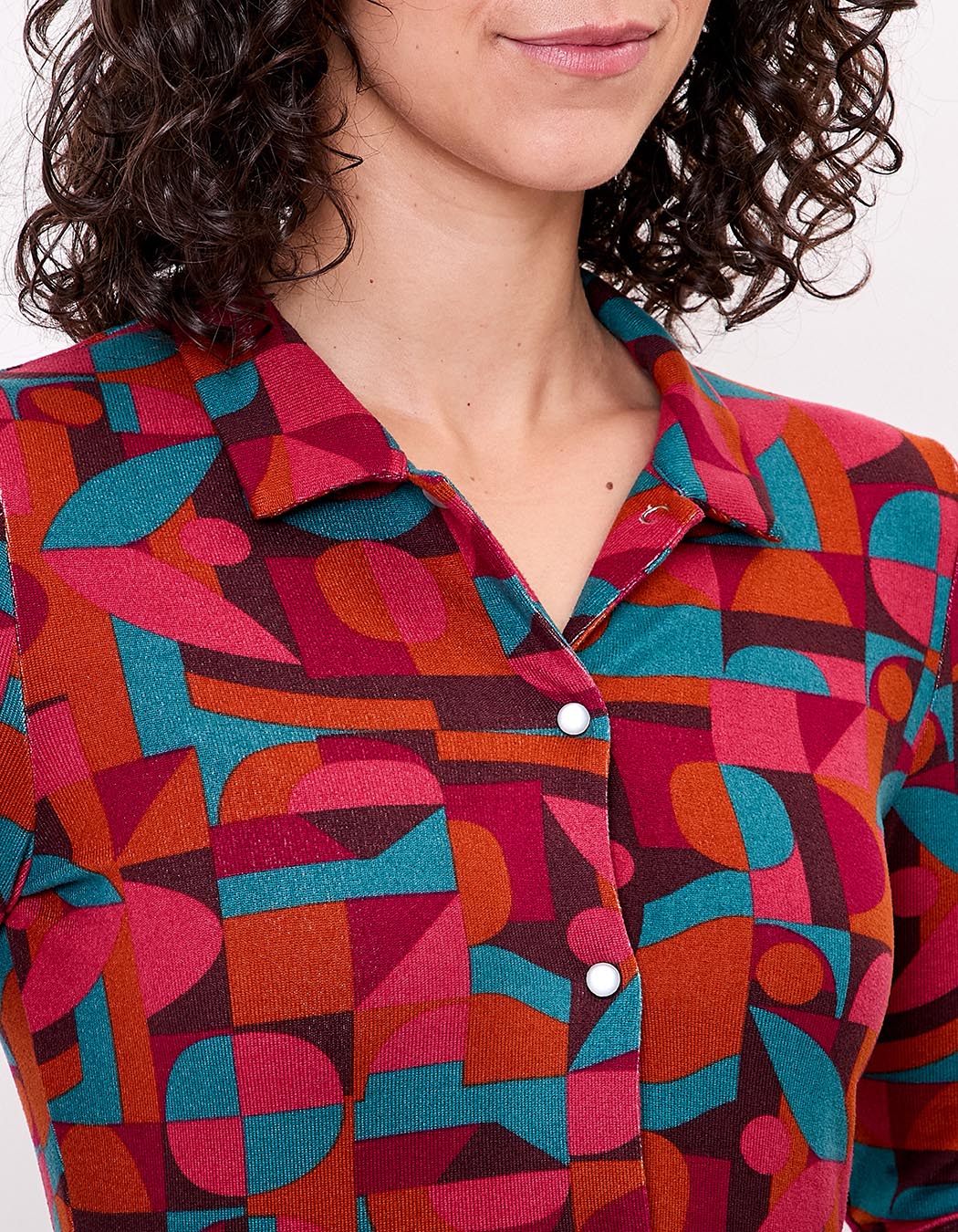 Robe chemise maille fluide imprimé La Fiancée