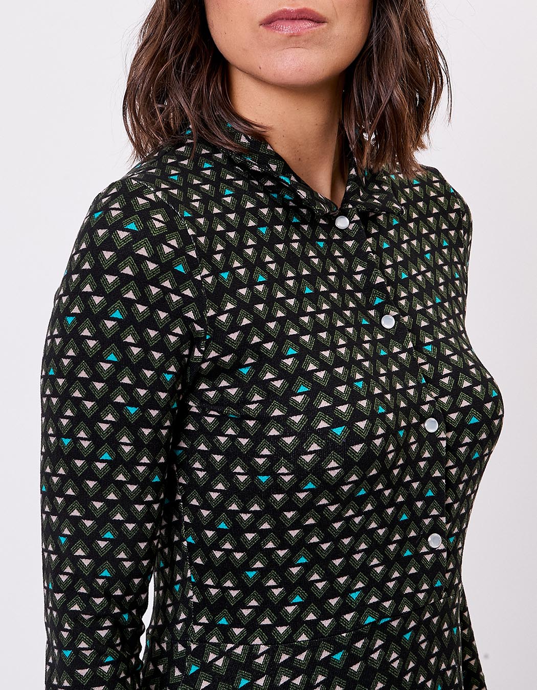 Robe chemise maille fluide imprimé La Fiancée