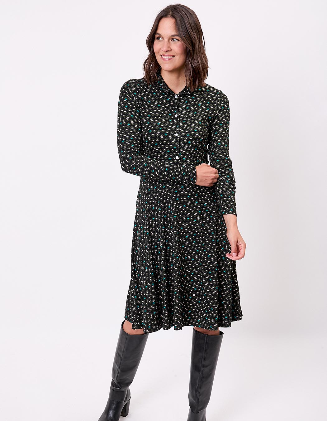Robe chemise maille fluide imprimé La Fiancée