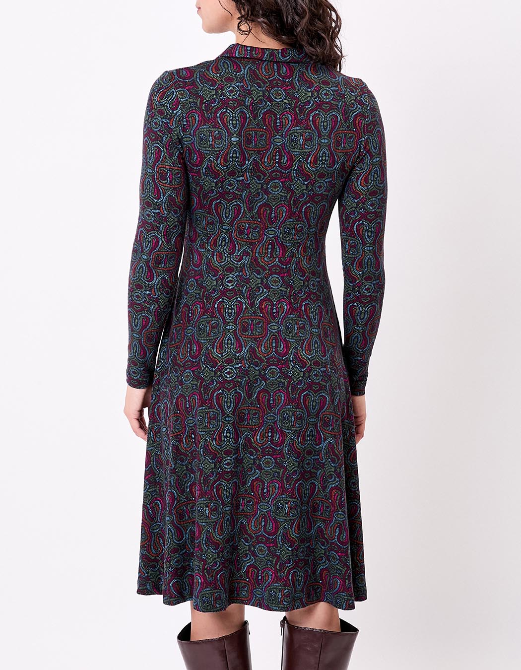 Robe chemise maille fluide imprimé La Fiancée
