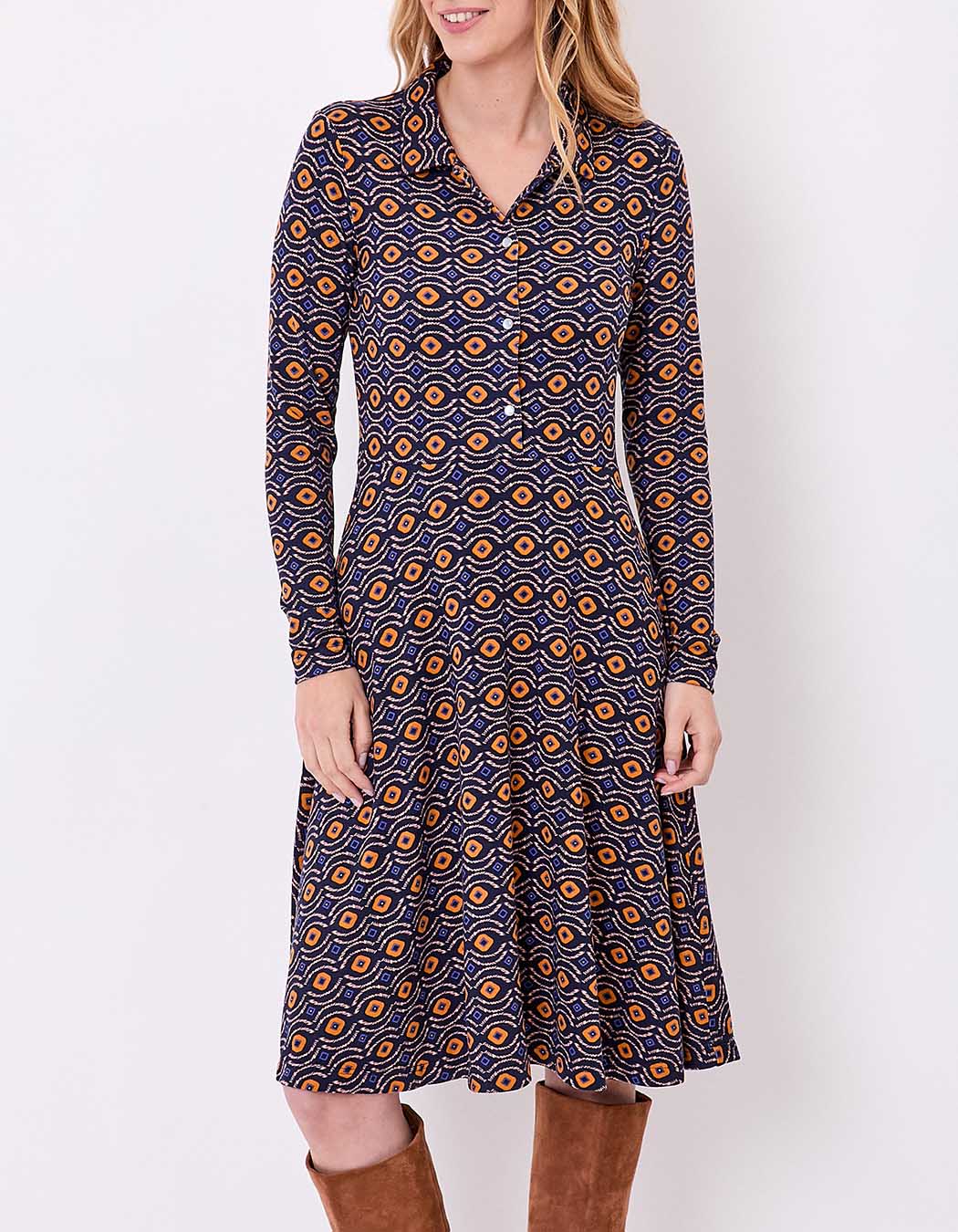 Robe chemise maille fluide imprimé La Fiancée