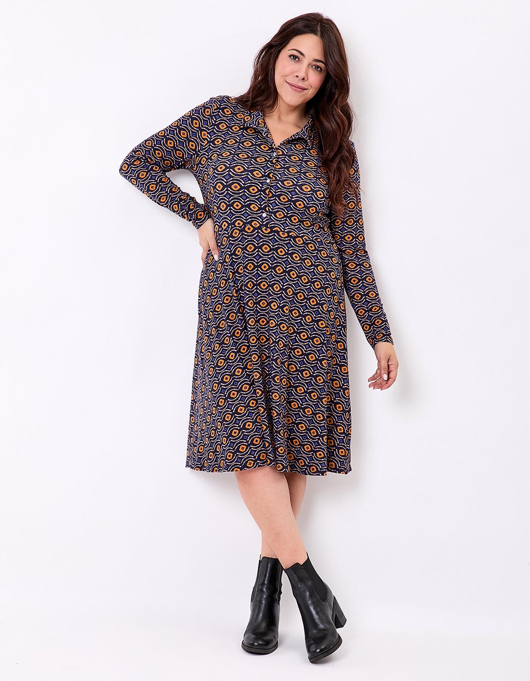 Robe chemise maille fluide imprimé La Fiancée