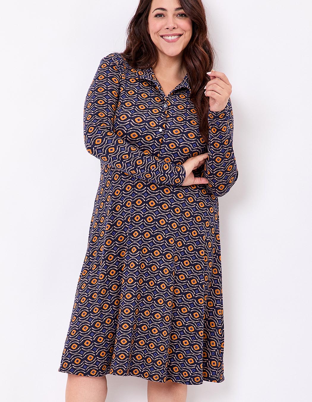 Robe chemise maille fluide imprimé La Fiancée