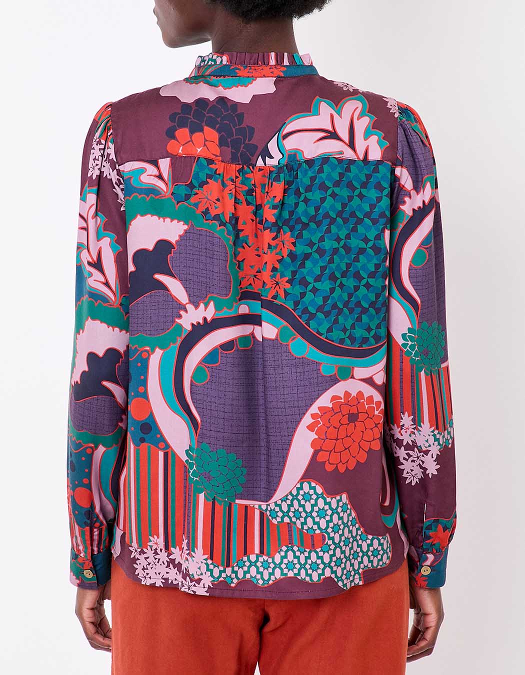 Blouse fluide volants imprimé La Fiancée