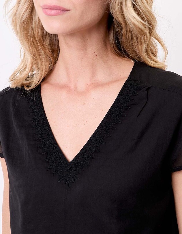Tee shirt gaze de coton bio brod&eacute; imprim&eacute; La Fianc&eacute;e