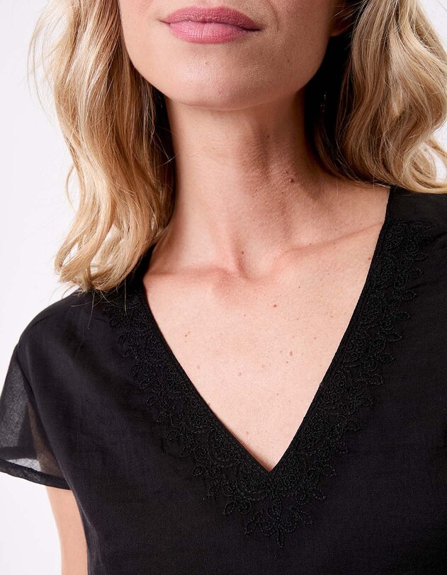 Tee shirt gaze de coton bio brod&eacute; imprim&eacute; La Fianc&eacute;e