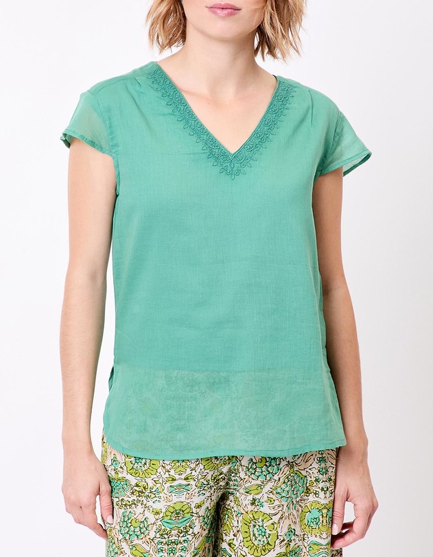 Tee shirt gaze de coton bio brod&eacute; imprim&eacute; La Fianc&eacute;e