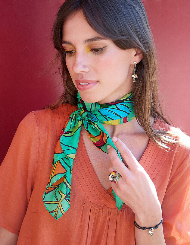 Foulard en soie imprim&eacute; imprim&eacute; La Fianc&eacute;e