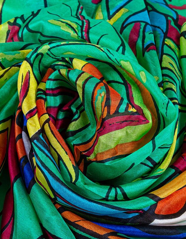 Foulard en soie imprim&eacute; imprim&eacute; La Fianc&eacute;e