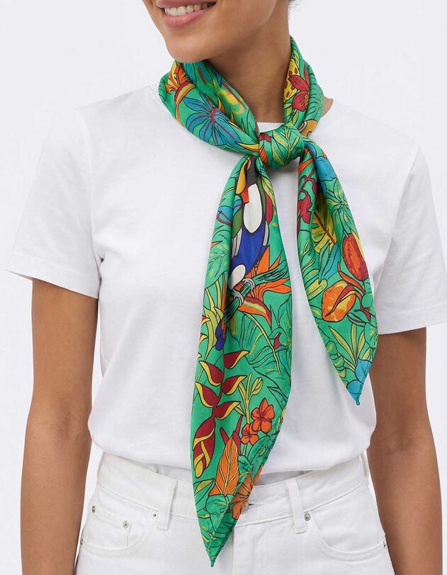 Foulard en soie imprim&eacute; imprim&eacute; La Fianc&eacute;e