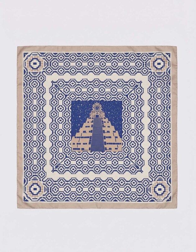 Foulard en soie imprim&eacute; imprim&eacute; La Fianc&eacute;e