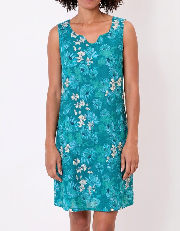 Robe sans manche droite coton bio imprim&eacute; La Fianc&eacute;e