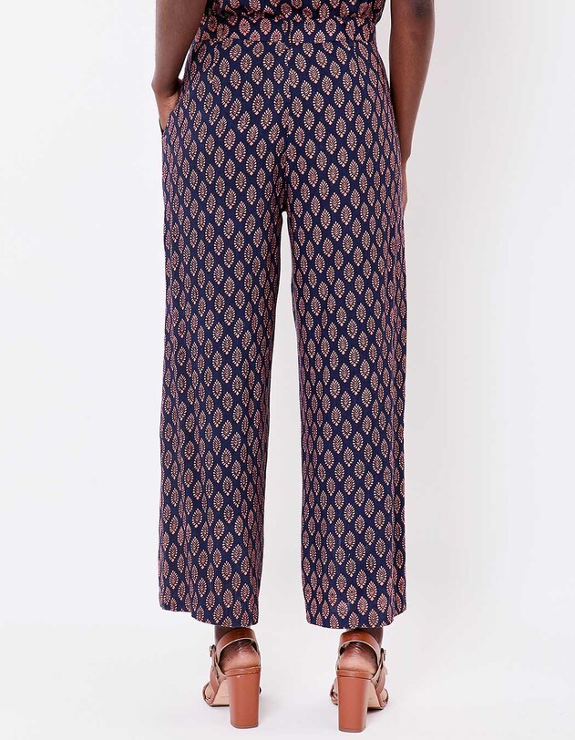 Pantalon large viscose lin 7/8 imprim&eacute; La Fianc&eacute;e