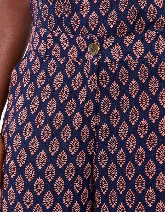 Pantalon large viscose lin 7/8 imprim&eacute; La Fianc&eacute;e