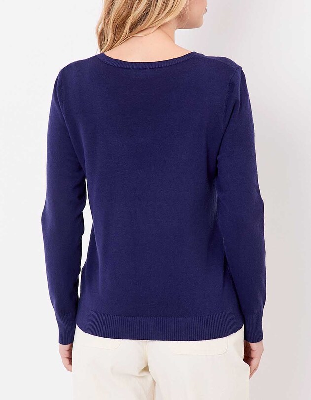 Pull maille col V femme imprim&eacute; La Fianc&eacute;e