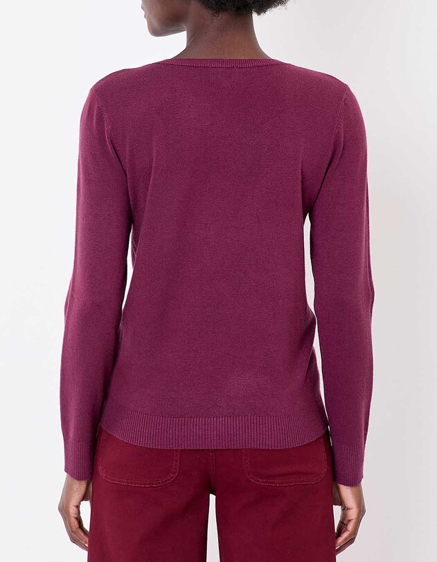 Pull maille col V femme imprim&eacute; La Fianc&eacute;e