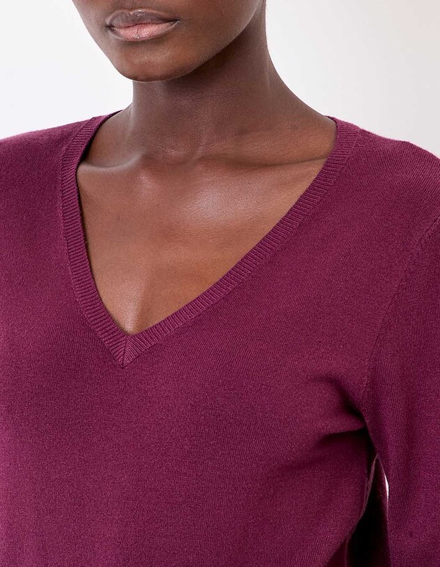 Pull maille col V femme imprim&eacute; La Fianc&eacute;e