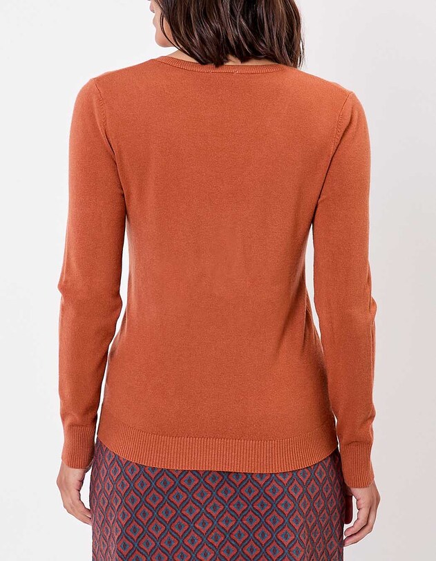 Pull maille col V femme imprim&eacute; La Fianc&eacute;e