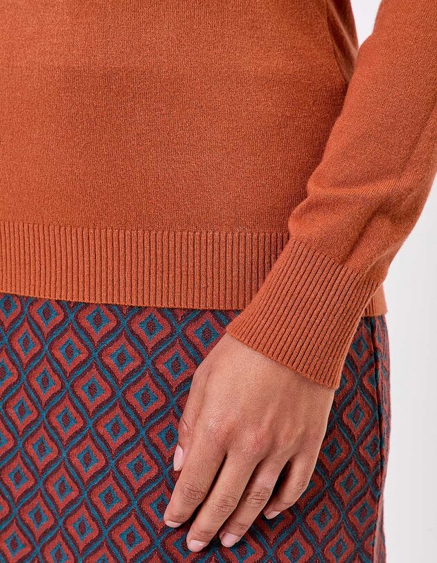 Pull maille col V femme imprim&eacute; La Fianc&eacute;e