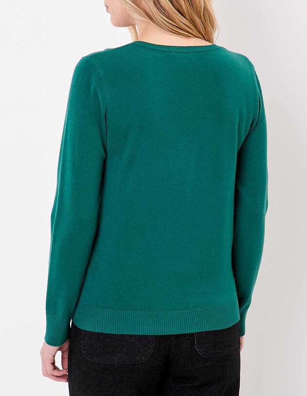 Pull maille col V femme imprim&eacute; La Fianc&eacute;e