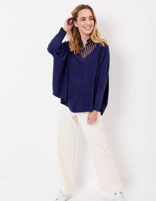 Pull oversize maille femme imprim&eacute; La Fianc&eacute;e