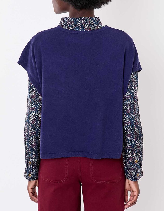 Pull maille sans manche imprim&eacute; La Fianc&eacute;e