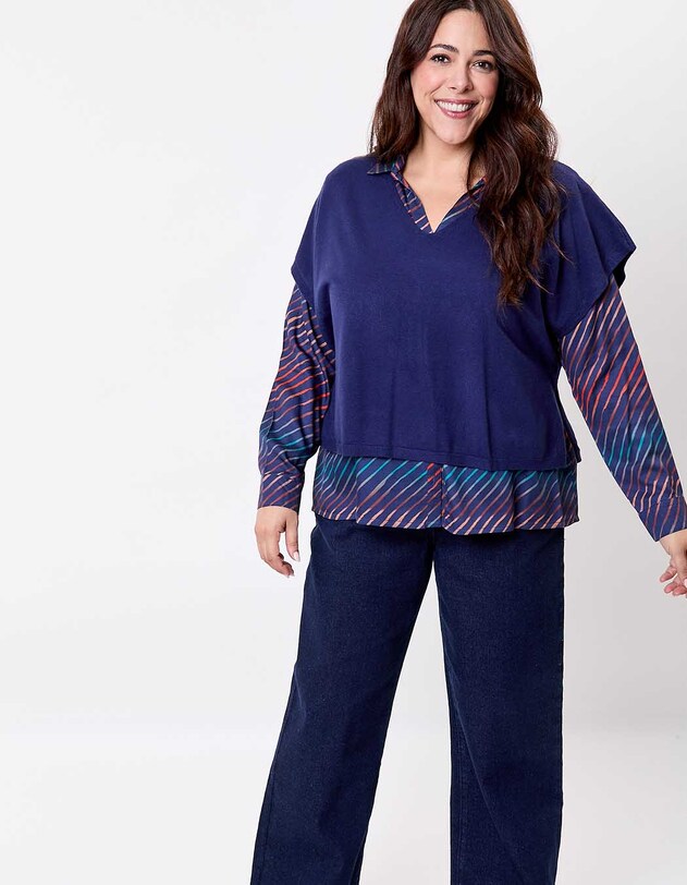 Pull maille sans manche imprim&eacute; La Fianc&eacute;e