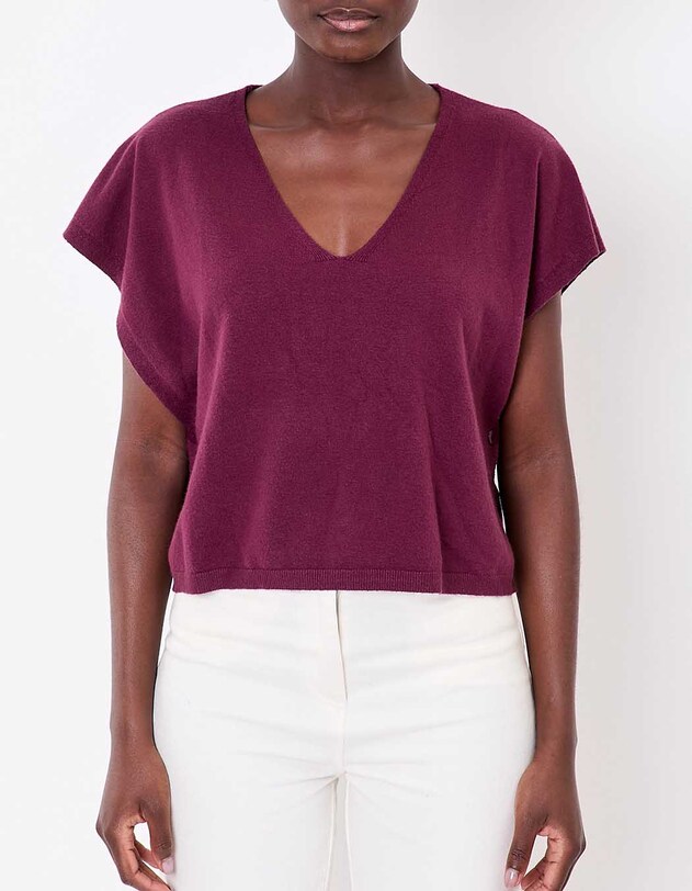 Pull maille sans manche imprim&eacute; La Fianc&eacute;e
