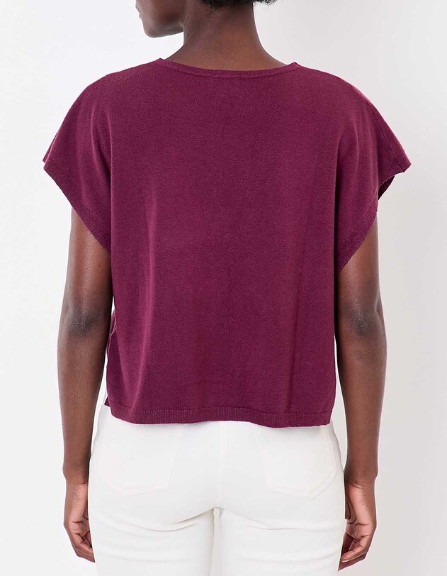 Pull maille sans manche imprim&eacute; La Fianc&eacute;e