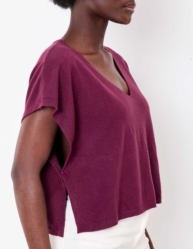 Pull maille sans manche imprim&eacute; La Fianc&eacute;e