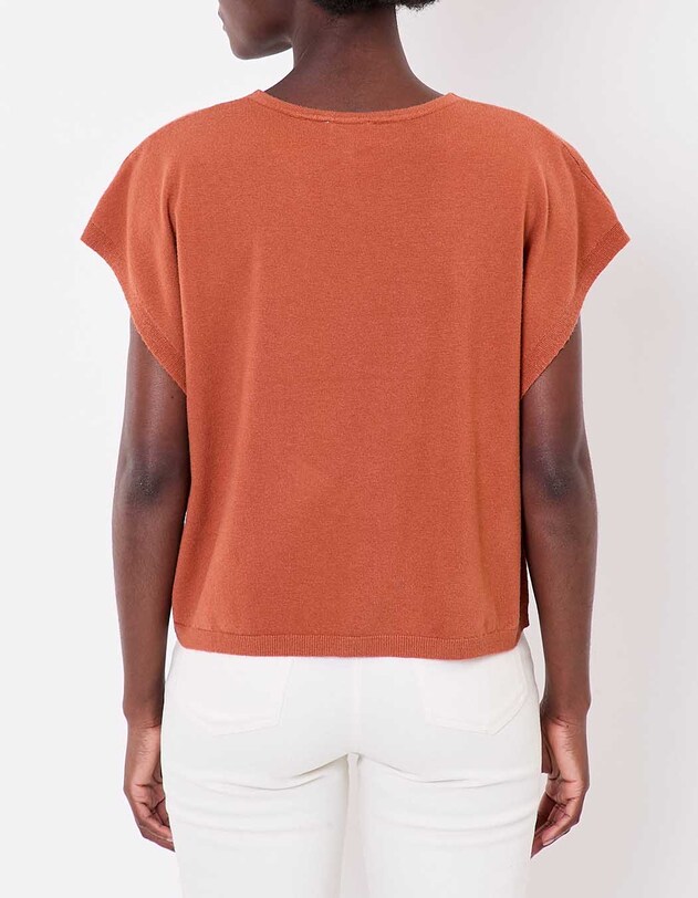 Pull maille sans manche imprim&eacute; La Fianc&eacute;e