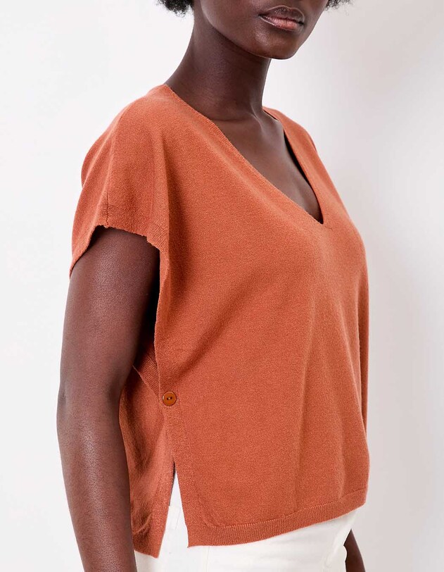 Pull maille sans manche imprim&eacute; La Fianc&eacute;e
