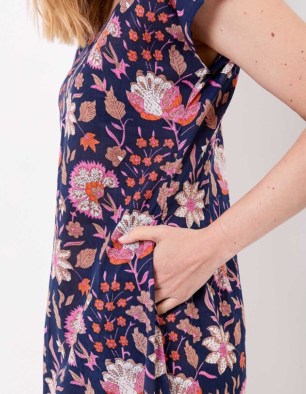 Robe longue voile de coton bio imprim&eacute; La Fianc&eacute;e
