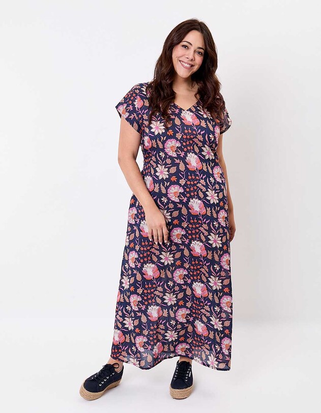 Robe longue voile de coton bio imprim&eacute; La Fianc&eacute;e