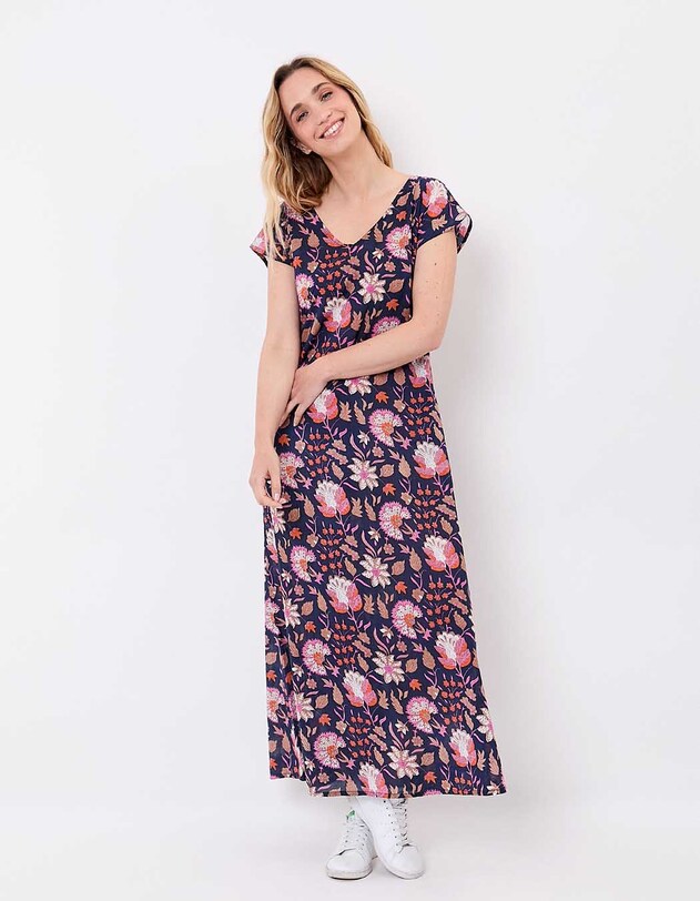 Robe longue voile de coton bio imprim&eacute; La Fianc&eacute;e