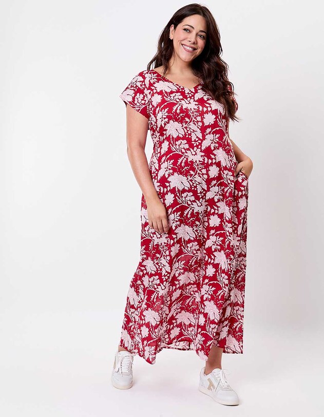 Robe longue voile de coton bio imprim&eacute; La Fianc&eacute;e