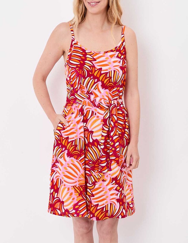 Robe fluide sans manches avec ceinture imprim&eacute; La Fianc&eacute;e