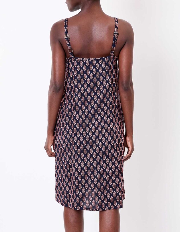 Robe fluide sans manches avec ceinture imprim&eacute; La Fianc&eacute;e