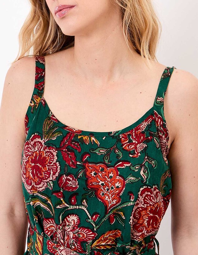 Robe fluide sans manches avec ceinture imprim&eacute; La Fianc&eacute;e