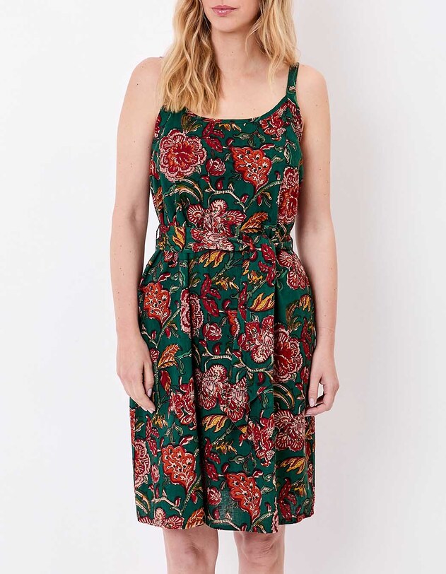 Robe fluide sans manches avec ceinture imprim&eacute; La Fianc&eacute;e