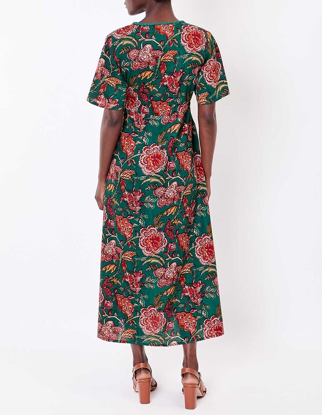 Robe longue fluide viscose lin imprim&eacute; La Fianc&eacute;e