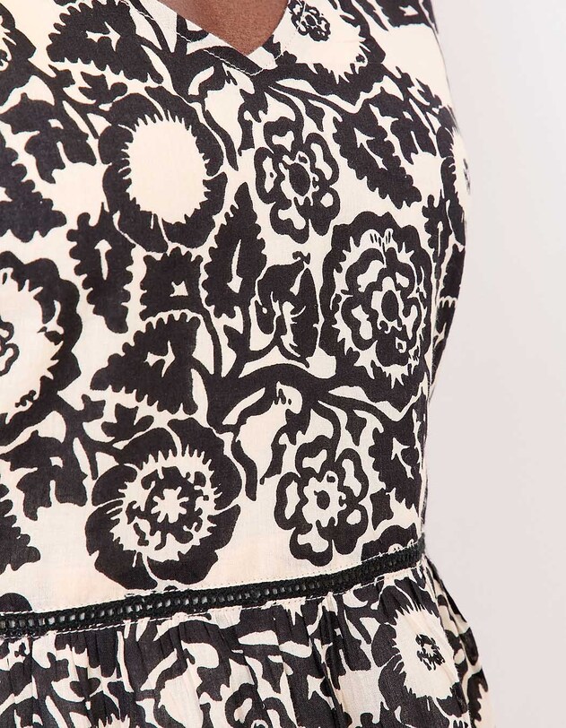 Robe &eacute;vas&eacute;e coton bio doubl&eacute; imprim&eacute; La Fianc&eacute;e