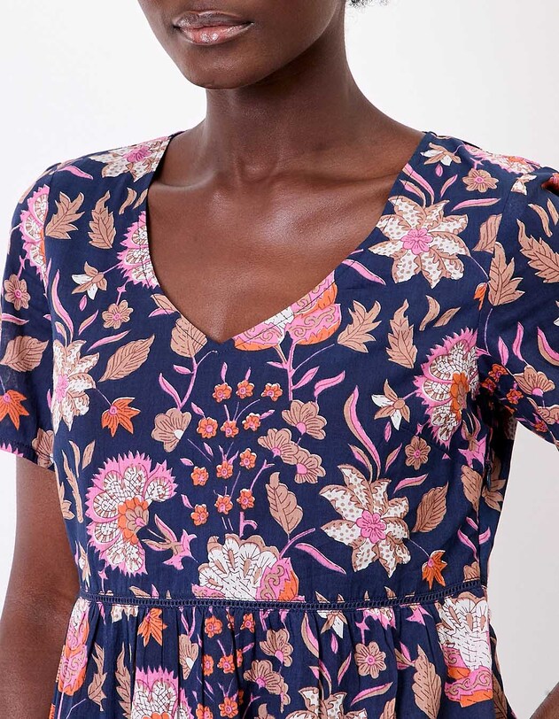 Robe &eacute;vas&eacute;e coton bio doubl&eacute; imprim&eacute; La Fianc&eacute;e